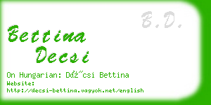 bettina decsi business card